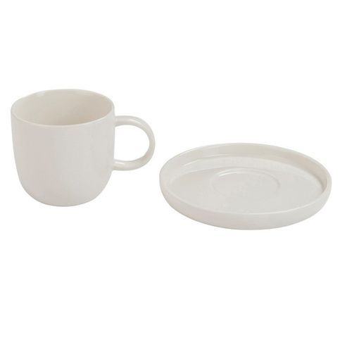 Tasses et sous-tasses porcelaine blanche Ocel - Photo n°2; ?>