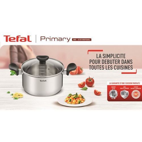 TEFAL E3082404 PRIMARY casserole inox 20 cm / 3 L + couvercle / compatible induction - Photo n°2; ?>
