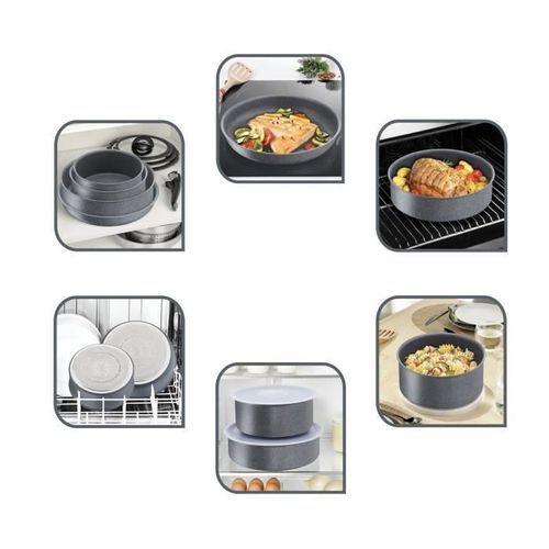 TEFAL Ingenio Essential Batterie de cuisine 11 pieces Gris Tous feux sauf induction L2149902 - Photo n°2; ?>