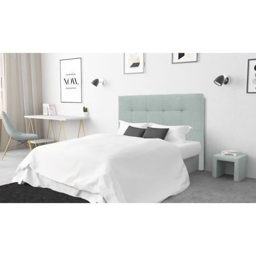 Tete de lit 165 x 120 cm - Bleu-Vert Céladon - Pour couchage 140 et 160 - HERA - Photo n°3; ?>