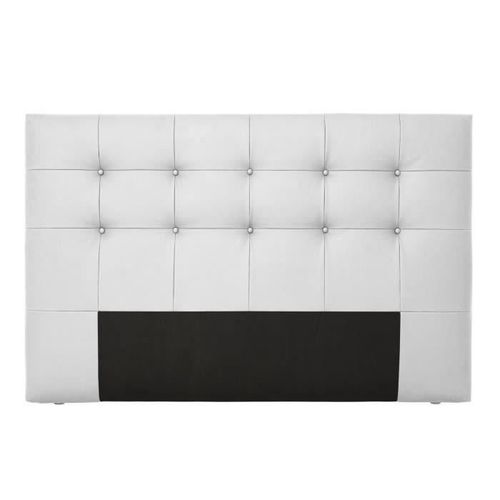 Tete de lit 185 x 100 cm capitonnée - Simili Blanc - Pour couchage 140 / 160 ou 180 - ARGOS - Photo n°2; ?>