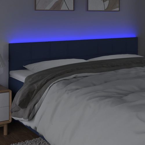 Tête de lit à LED Bleu 180x5x78/88 cm Tissu - Photo n°3; ?>