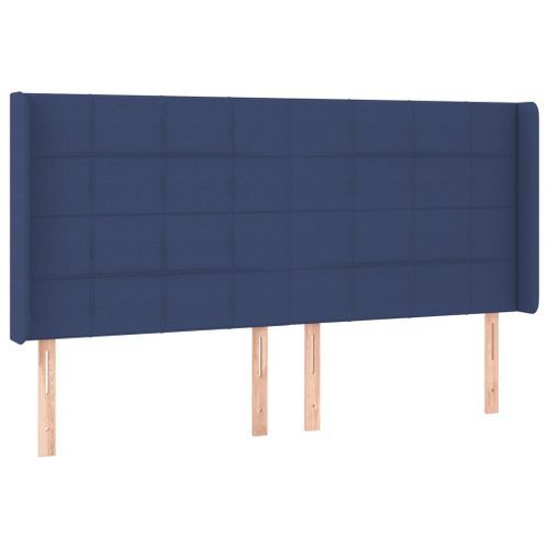 Tête de lit à LED Bleu 203x16x118/128 cm Tissu - Photo n°3; ?>