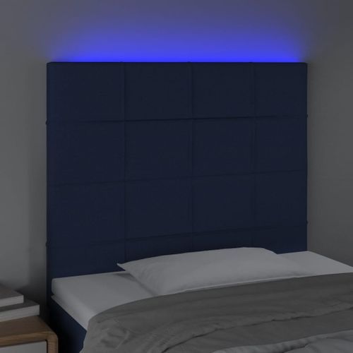 Tête de lit à LED Bleu 90x5x118/128 cm Tissu - Photo n°3; ?>