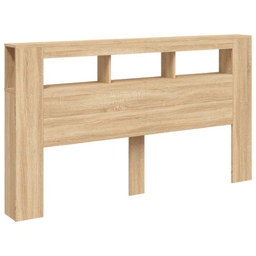 Tête de lit à LED chêne sonoma 180x18,5x103,5cm bois ingénierie - Photo n°3; ?>