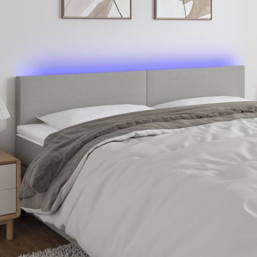 Tête de lit à LED Gris clair 180x5x78/88 cm Tissu - Photo n°3; ?>