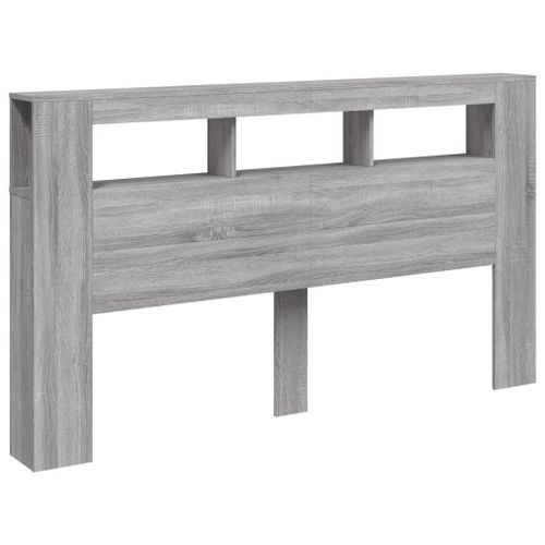 Tête de lit à LED sonoma gris 180x18,5x103,5 cm bois ingénierie - Photo n°3; ?>