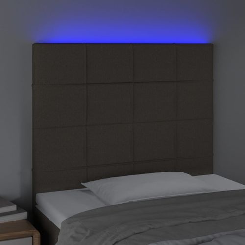 Tête de lit à LED Taupe 100x5x118/128 cm Tissu - Photo n°3; ?>