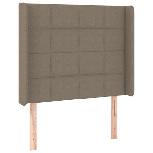 Tête de lit à LED Taupe 103x16x118/128 cm Tissu - Photo n°3; ?>