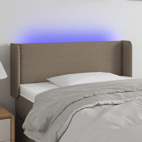 Tête de lit à LED Taupe 103x16x78/88 cm Tissu - Photo n°3; ?>