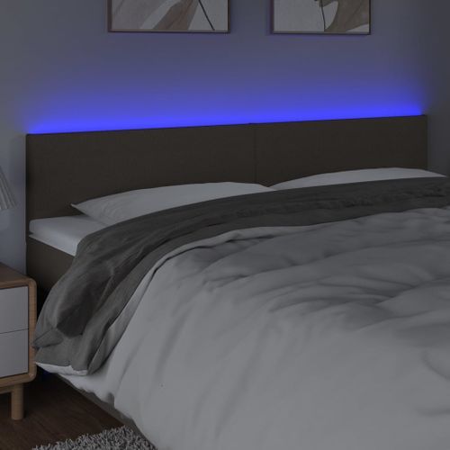 Tête de lit à LED Taupe 160x5x78/88 cm Tissu - Photo n°3; ?>