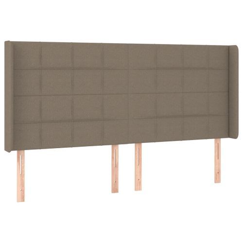 Tête de lit à LED Taupe 183x16x118/128 cm Tissu - Photo n°3; ?>