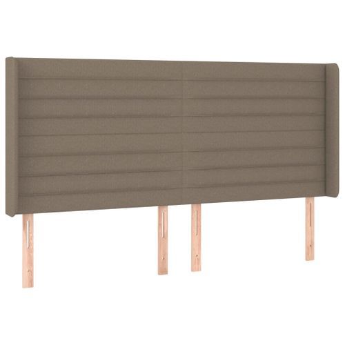 Tête de lit à LED Taupe 183x16x118/128 cm Tissu - Photo n°3; ?>