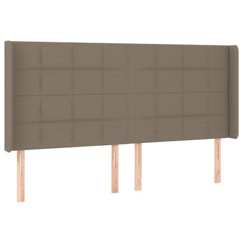 Tête de lit à LED Taupe 203x16x118/128 cm Tissu - Photo n°3; ?>