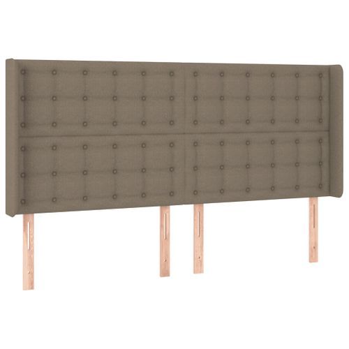 Tête de lit à LED Taupe 203x16x118/128 cm Tissu - Photo n°3; ?>