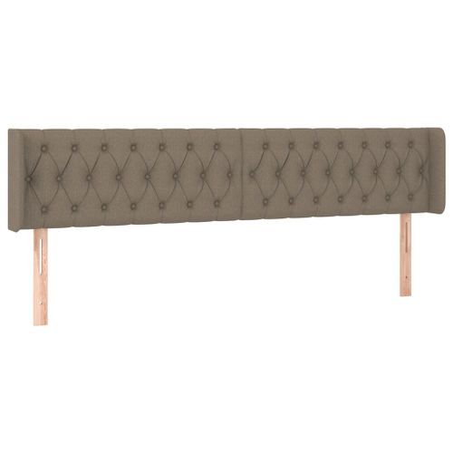 Tête de lit à LED Taupe 203x16x78/88 cm Tissu - Photo n°3; ?>