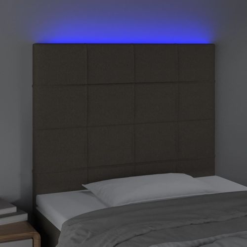 Tête de lit à LED Taupe 90x5x118/128 cm Tissu - Photo n°3; ?>