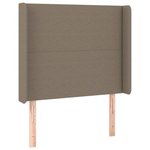 Tête de lit à LED Taupe 93x16x118/128 cm Tissu - Photo n°3; ?>