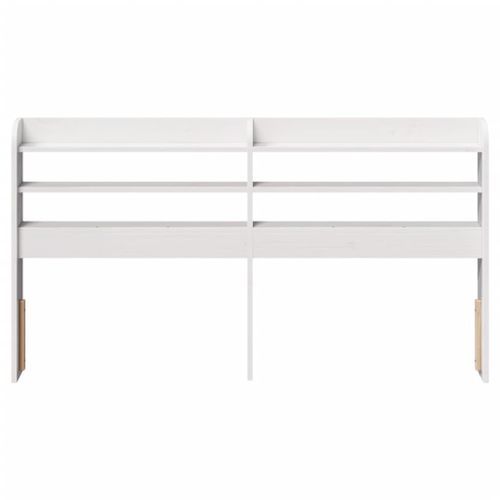 Tête de lit avec étagères blanc 120 cm bois massif de pin - Photo n°3; ?>