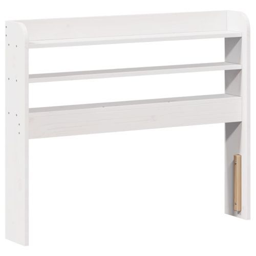 Tête de lit avec étagères blanc 75 cm bois massif de pin - Photo n°2; ?>