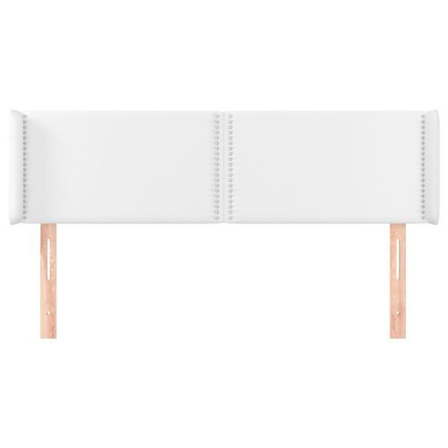 Tête de lit avec oreilles Blanc 147x16x78/88 cm Similicuir - Photo n°3; ?>