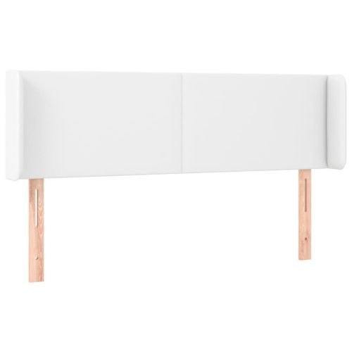 Tête de lit avec oreilles Blanc 147x16x78/88 cm Similicuir - Photo n°2; ?>