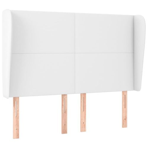 Tête de lit avec oreilles Blanc 147x23x118/128 cm Similicuir - Photo n°2; ?>