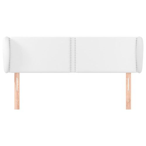 Tête de lit avec oreilles Blanc 147x23x78/88 cm Similicuir - Photo n°3; ?>