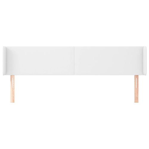 Tête de lit avec oreilles Blanc 163x16x78/88 cm Similicuir - Photo n°3; ?>