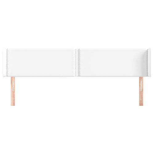 Tête de lit avec oreilles Blanc 163x16x78/88 cm Similicuir - Photo n°3; ?>