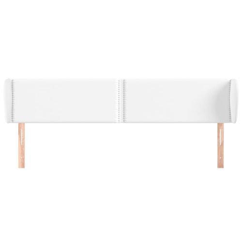 Tête de lit avec oreilles Blanc 163x23x78/88 cm Similicuir - Photo n°3; ?>