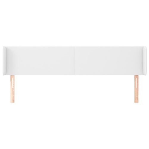 Tête de lit avec oreilles Blanc 183x16x78/88 cm Similicuir - Photo n°3; ?>