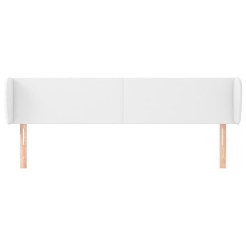 Tête de lit avec oreilles Blanc 183x23x78/88 cm Similicuir - Photo n°3; ?>