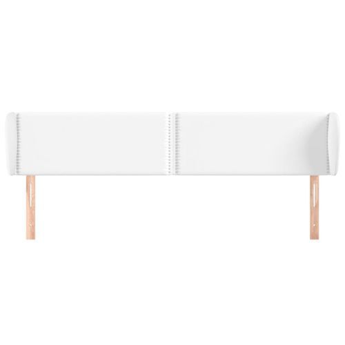 Tête de lit avec oreilles Blanc 183x23x78/88 cm Similicuir - Photo n°3; ?>