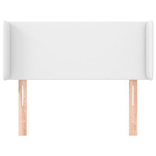 Tête de lit avec oreilles Blanc 83x16x78/88 cm Similicuir - Photo n°3; ?>