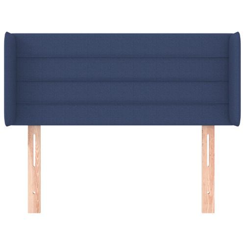 Tête de lit avec oreilles Bleu 103x16x78/88 cm Tissu - Photo n°3; ?>