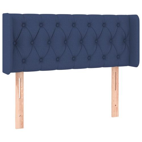 Tête de lit avec oreilles Bleu 103x16x78/88 cm Tissu - Photo n°2; ?>