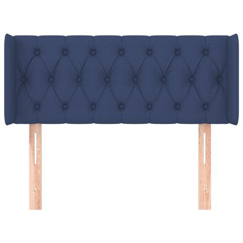 Tête de lit avec oreilles Bleu 103x16x78/88 cm Tissu - Photo n°3; ?>