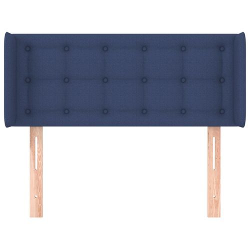 Tête de lit avec oreilles Bleu 103x16x78/88 cm Tissu - Photo n°3; ?>