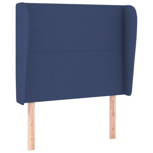 Tête de lit avec oreilles Bleu 103x23x118/128 cm Tissu - Photo n°2; ?>