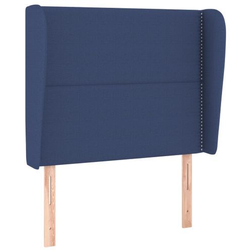 Tête de lit avec oreilles Bleu 103x23x118/128 cm Tissu - Photo n°2; ?>