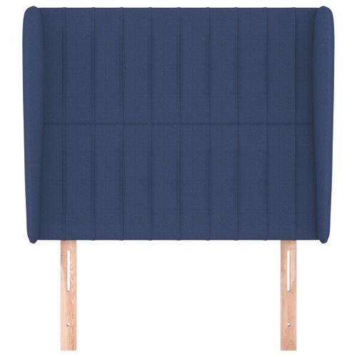 Tête de lit avec oreilles Bleu 103x23x118/128 cm Tissu - Photo n°3; ?>