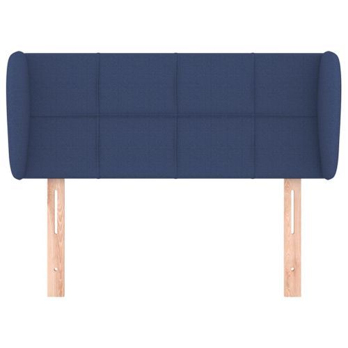 Tête de lit avec oreilles Bleu 103x23x78/88 cm Tissu - Photo n°3; ?>