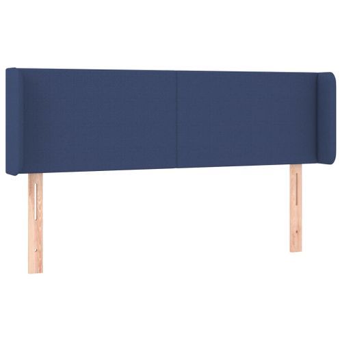 Tête de lit avec oreilles Bleu 147x16x78/88 cm Tissu - Photo n°2; ?>