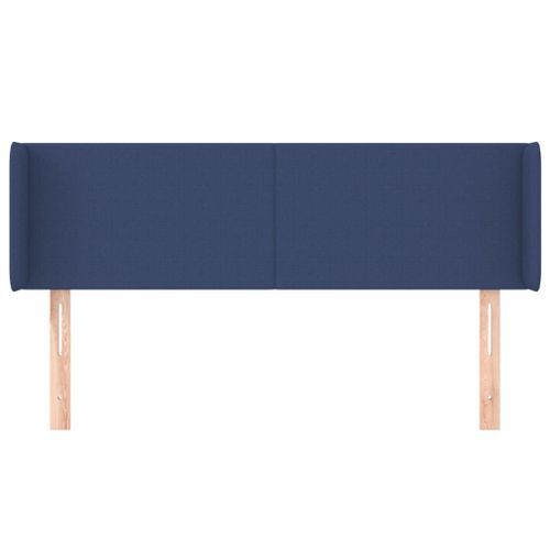 Tête de lit avec oreilles Bleu 147x16x78/88 cm Tissu - Photo n°3; ?>