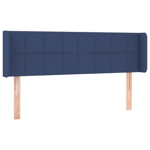 Tête de lit avec oreilles Bleu 147x16x78/88 cm Tissu - Photo n°2; ?>