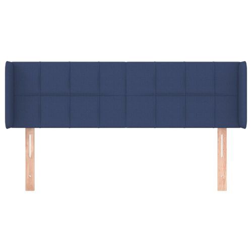 Tête de lit avec oreilles Bleu 147x16x78/88 cm Tissu - Photo n°3; ?>