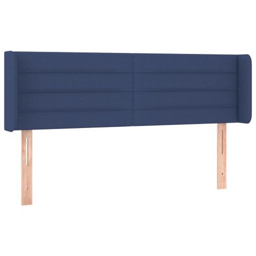 Tête de lit avec oreilles Bleu 147x16x78/88 cm Tissu - Photo n°2; ?>