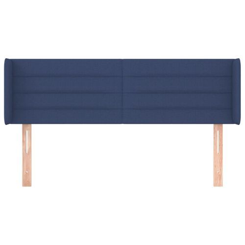 Tête de lit avec oreilles Bleu 147x16x78/88 cm Tissu - Photo n°3; ?>