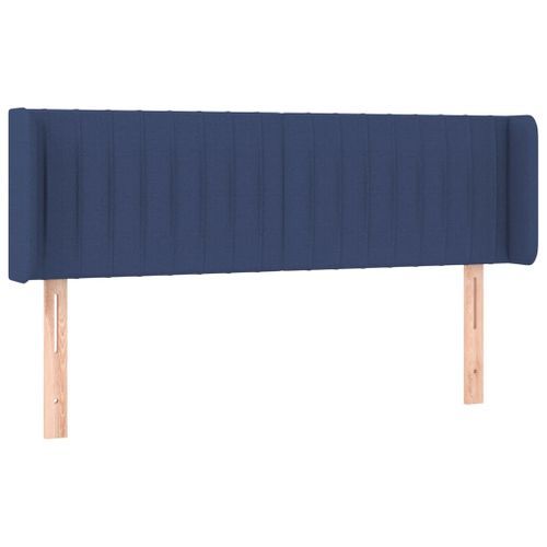 Tête de lit avec oreilles Bleu 147x16x78/88 cm Tissu - Photo n°2; ?>